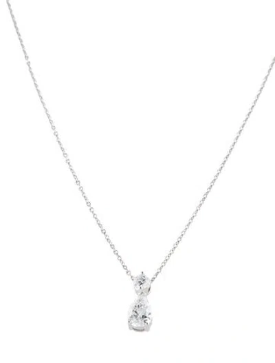 Pre-owned Pendant 14k 1.25ctw Lab-grown Diamond  Necklace, 18" In Multi