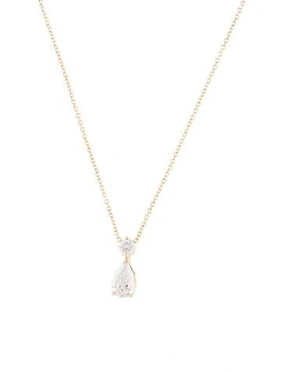 Pre-owned Pendant 14k 1.25ctw Lab-grown Diamond  Necklace, 18" In Multi