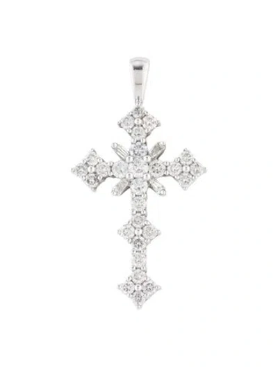 Pre-owned Pendant 14k 1.27ctw Diamond , 1.5" In Multi