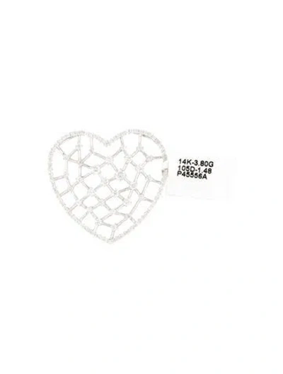 Pre-owned Pendant 14k 1.30ctw Diamond Heart , 1.25" In Multi