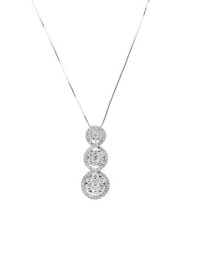 Pre-owned Pendant 14k 1.31ctw Diamond  Neckalace, 18.25" In Multi