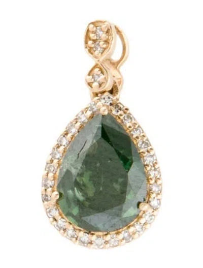 Pre-owned Pendant 14k 1.32ctw Diamond Halo , 0.5" In Multi