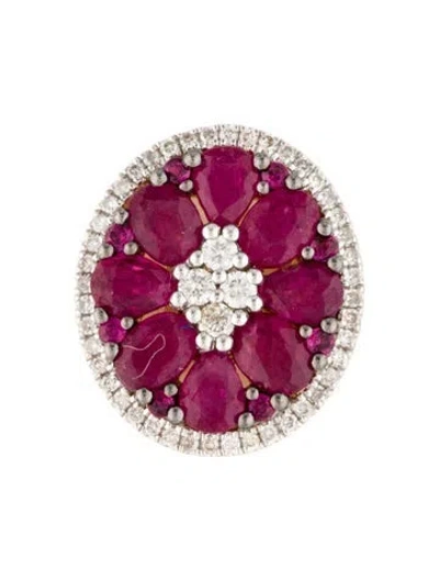 Pre-owned Pendant 14k 1.32ctw Ruby & Diamond  In Multi