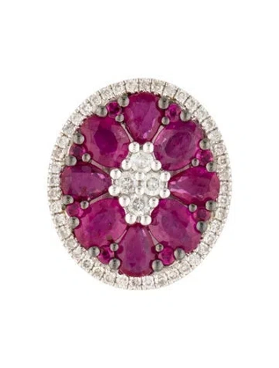 Pre-owned Pendant 14k 1.32ctw Ruby & Diamond  In Multi