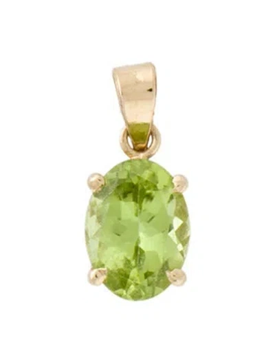 Pre-owned Pendant 14k 1.34ctw Peridot , 0.5" In Multi