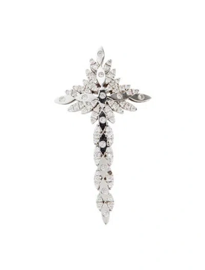 Pre-owned Pendant 14k 1.37ctw Diamond Cross  In Multi