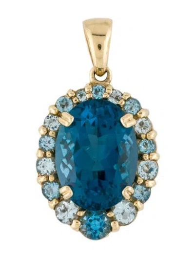 Pre-owned Pendant 14k 13.85ctw Topaz  In Multi