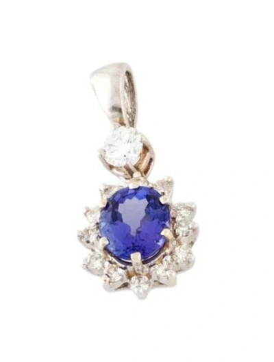 Pre-owned Pendant 14k 1.40ct Tanzanite & Diamond , 1" In Multi