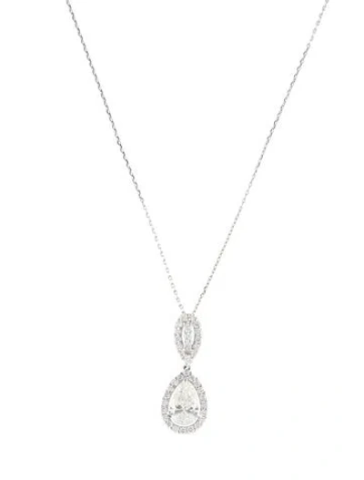Pre-owned Pendant 14k 1.43ctw Lab-grown Diamond  Necklace, 18" In Multi