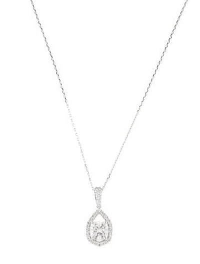 Pre-owned Pendant 14k 1.43ctw Lab-grown Diamond  Necklace, 18" In Multi