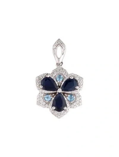 Pre-owned Pendant 14k 1.45ctw Sapphire, Topaz & Diamond  In Multi