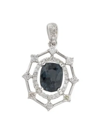 Pre-owned Pendant 14k 1.49ct Spinel & Diamond  In Multi