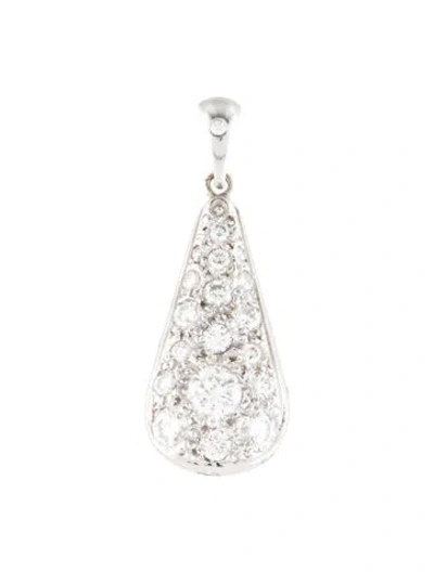 Pre-owned Pendant 14k 1.49ctw Diamond Teardrop  In Multi