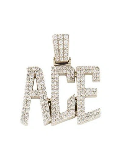 Pre-owned Pendant 14k 1.50ctw Diamond "ace" , 1" In Multi