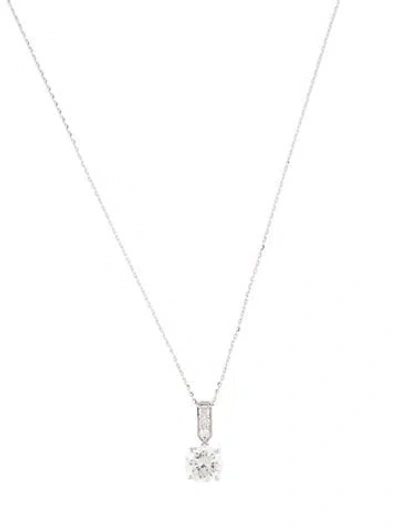 Pre-owned Pendant 14k 1.50ctw Lab-grown Diamond  Necklace, 18" In Multi