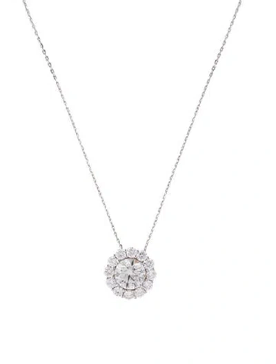 Pre-owned Pendant 14k 1.52ct Lab-grown Diamond  Necklace, 18" In Multi