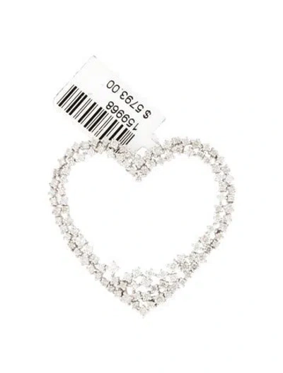 Pre-owned Pendant 14k 1.53ctw Diamond Heart , 1.25" In Multi