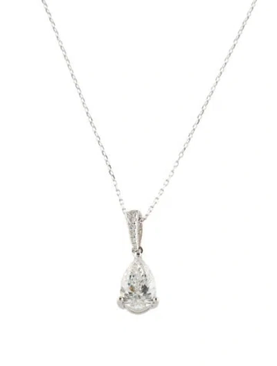 Pre-owned Pendant 14k 1.58ctw Lab-grown Diamond  Necklace, 18" In Multi