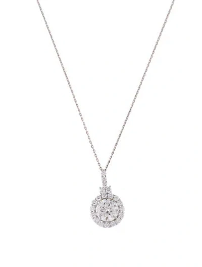 Pre-owned Pendant 14k 1.59ct Lab-grown Diamond  Necklace, 18" In Multi
