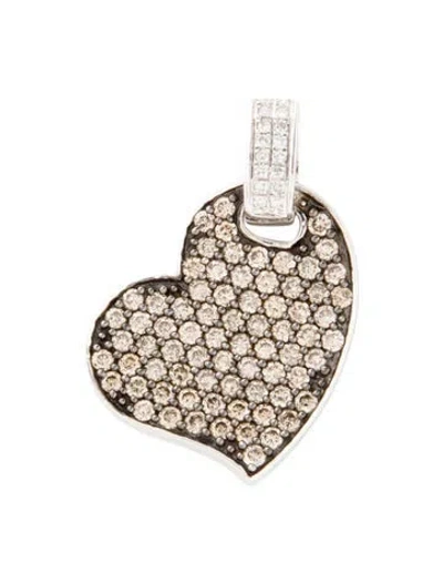Pre-owned Pendant 14k 1.5ctw Diamond Heart , 1" In Multi