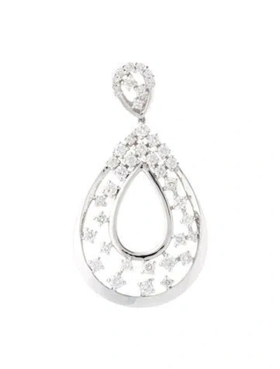 Pre-owned Pendant 14k 1.60ctw Diamond Teardrop Dangle In Multi