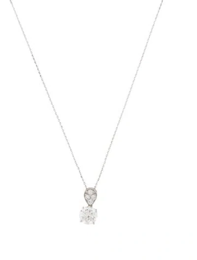 Pre-owned Pendant 14k 1.63ctw Lab-grown Diamond  Necklace, 18" In Multi