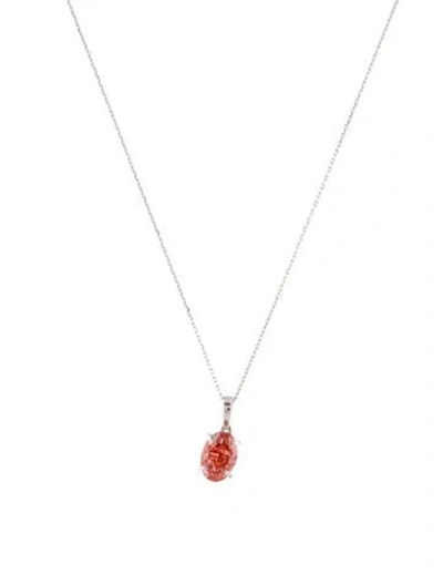 Pre-owned Pendant 14k 1.63ctw Lab-grown Diamond Solitaire  Necklace, 18" In Multi