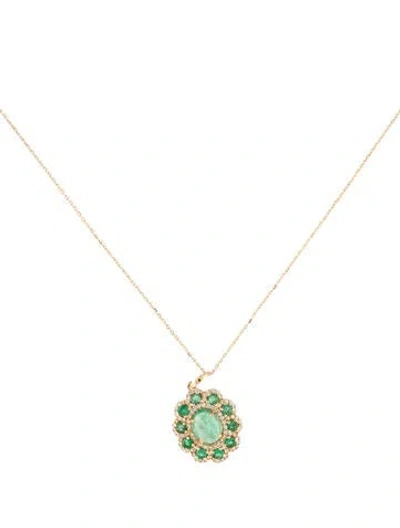 Pre-owned Pendant 14k 1.64ctw Tanzanite & Sapphire  Necklace, 17.75" In Multi