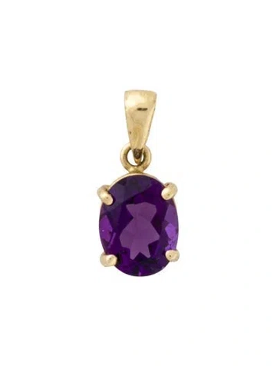 Pre-owned Pendant 14k 1.65ctw Amethyst , 0.5" In Multi