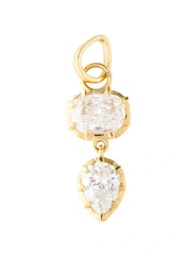 Pre-owned Pendant 14k 1.66ctw Lab-grown Diamond , 1" In Multi