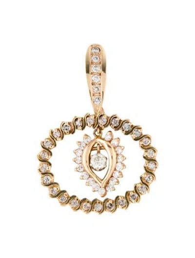 Pre-owned Pendant 14k 1.67ctw Diamond Door Knocker  In Multi