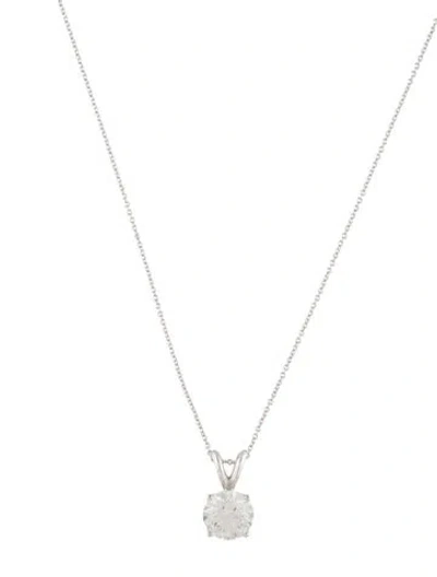 Pre-owned Pendant 14k 1.71ctw Lab-grown Diamond  Necklace, 18" In Multi