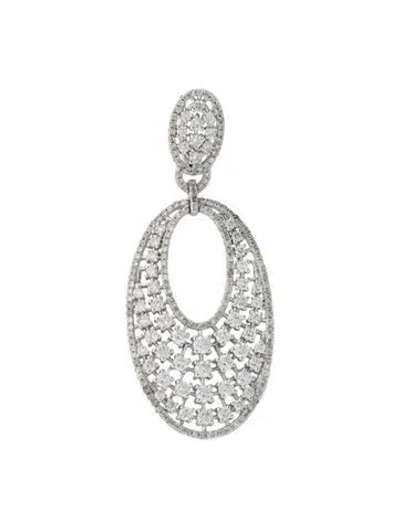 Pre-owned Pendant 14k 1.72ctw Diamond Oval Dangle In Multi