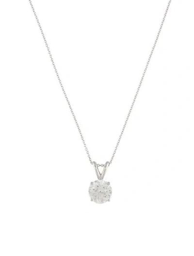 Pre-owned Pendant 14k 1.73ctw Lab-grown Diamond  Necklace, 18" In Multi