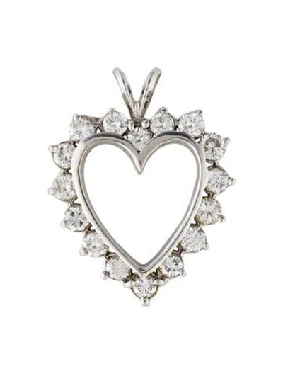 Pre-owned Pendant 14k 1.74ctw Diamond Heart , 1.25" In Multi
