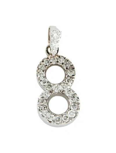 Pre-owned Pendant 14k 1.77ctw Diamond Number Eight , 1.5" In Multi