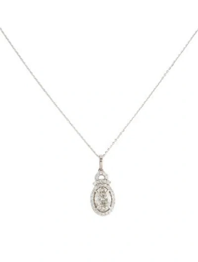 Pre-owned Pendant 14k 1.79ctw Lab-grown Diamond  Necklace, 18" In Multi