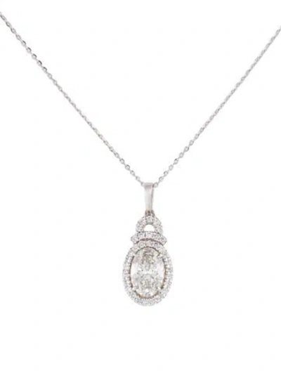 Pre-owned Pendant 14k 1.81ctw Lab-grown Diamond  Necklace, 18" In Multi