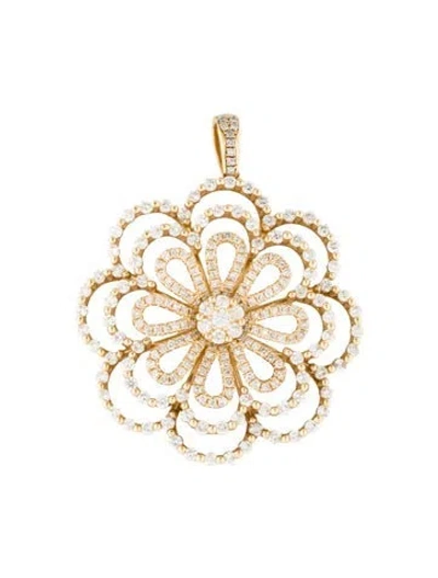 Pre-owned Pendant 14k 1.82ctw Diamond Flower In Multi