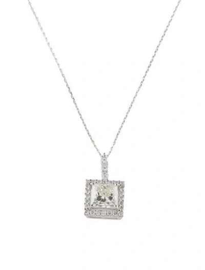 Pre-owned Pendant 14k 1.86ctw Lab-grown Diamond  Necklace, 18" In Multi
