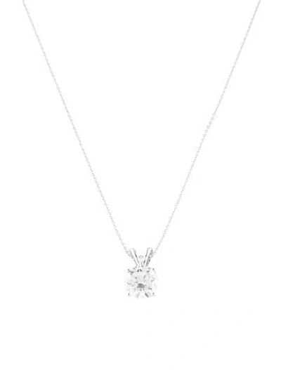 Pre-owned Pendant 14k 1.88ct Lab-grown Diamond  Necklace, 18" In Multi