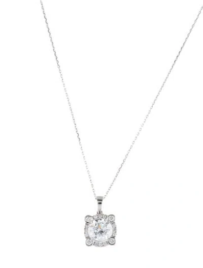 Pre-owned Pendant 14k 1.93ctw Lab-grown Diamond  Necklace, 18" In Multi