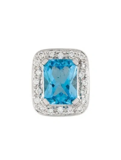 Pre-owned Pendant 14k 1.94ctw Topaz & Diamond , 0.5" In Multi