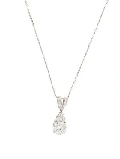 Pre-owned Pendant 14k 1.97ctw Lab-grown Diamond  Necklace, 18" In Multi