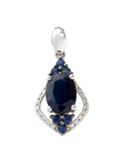 Pre-owned Pendant 14k 1.99ct Sapphire & Diamond  In Multi