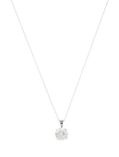 Pre-owned Pendant 14k 2.00ctw Lab-grown Diamond  Necklace, 16" In Multi