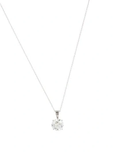 Pre-owned Pendant 14k 2.00ctw Lab-grown Diamond  Necklace, 16" In Multi