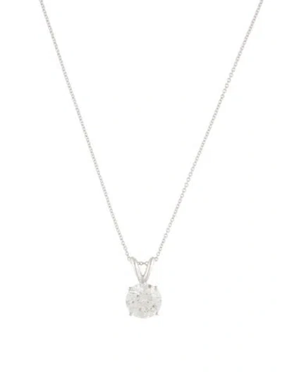 Pre-owned Pendant 14k 2.00ctw Lab-grown Diamond  Necklace, 18" In Multi