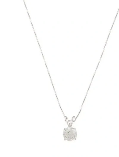 Pre-owned Pendant 14k 2.00ctw Lab-grown Diamond  Necklace, 18" In Multi