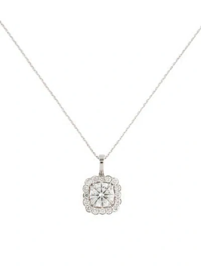 Pre-owned Pendant 14k 2.00ctw Lab-grown Diamond  Necklace, 18" In Multi